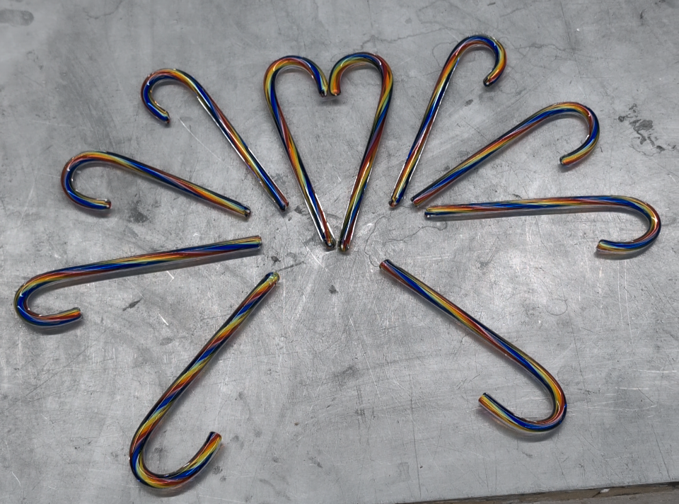 4 for $50 Rainbow Glass Candycanes