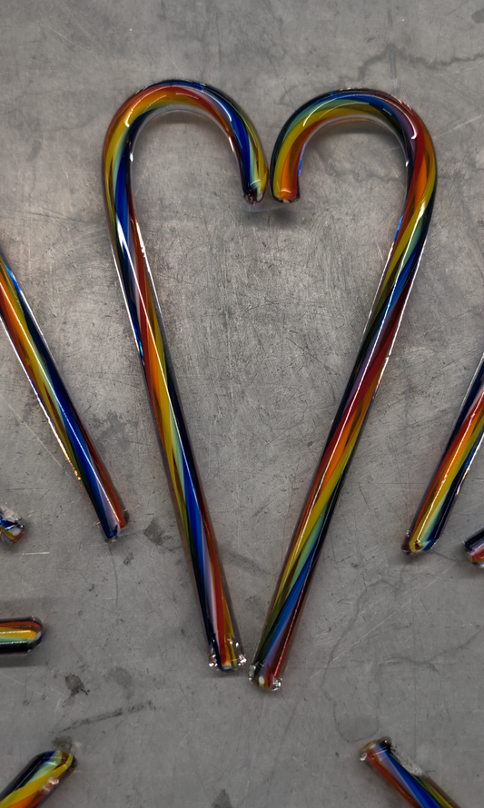 Rainbow Glass Candycanes